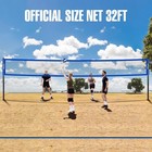 Spoynal 32ft Portable Volleyball Net Set - Adjustable Height   Winch