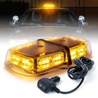 Led Strobe Beacon Light Car Truck Rooftop Emergency Safety Warning Hazard Amber