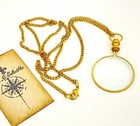 Brass Magnifying Glass - Pocket Monocle On Neck Chain Handmade Vintage Style