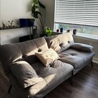 Gray Futon Sofa Bed Sleeper Memory Foam 2 Pillows Convertible Couch Loveseat Kid