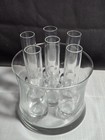 Vintage Liquor Shot Glass Set Clear Glass Mcm 7pc Set