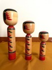Kamata Koichi Kokeshi Handmade Wooden Dolls Set Of 3 Size 30 Cm 24 Cm 18 Japan