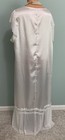 New Glossy Wet Look Satin Nightgown 1x  Full Slip Dress Chiffon Hem   Sleeves