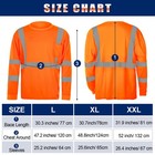 Macarrie 6 Pcs Class 3 Reflective Safety High Visibility Shirt Long Sleeve