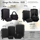 Chicago Hardside Expandable Spinner Luggage  Black  5 Piece Set