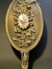 Antique Victorian Filigree Guilloche Vanity Set Mirror  Brush  
