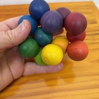 Vintage Wooden Baby Toy Colorful Wood Circles Natural Infant German Made