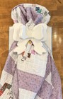 Vintage White Coquette Wood Wall-mounted Quilt Hanger With Bow Design