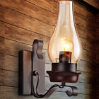Farmhouse Vintage Amber Glass Shade Wall Lamp Corridor Wall Sconce Light Fixture