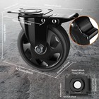 5 Inch Swivel Caster Wheels  Set Of 4 Heavy Duty  Locking Industrial Casters    