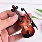 Miniature Violin Case Bow Musical Instrument Gift Collection Tiny Small Wooden