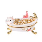 Pearls Bathtub Trinket Box Hinged Enameled Hand-painted Ornaments Decorative    