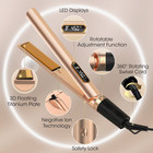 Hair Straightener  1 Inch Flat Iron  Negative Ionic Curling  Hair Curler For Tra