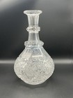 Antique Water Carafe Decanter Abp American Brilliant Period Hobstar   Cane