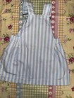 Vintage Buster Brown Girls Blue White Striped Overall Dress