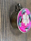 Mexico Alpaca Silver Mini Trinket Pill Box Abalone Shell Mother Of Pearl Inlay
