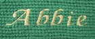 Lands End Toy Train Wool Needlepoint Christmas Stocking Monogrammed Abbie