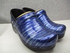 Dansko Metallic Blue Water Professional Clogs Shoes Womens Sz 7 5-8 Patent