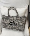 Alo Yoga Gray Tie Dye Large Canvas Tote Bag Gym Travel Carry-on Nwt-ship From Us