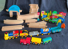60 Pcs- B  Toys Wooden Rail Set Compatible W brio Thomas Railway W extra Trains