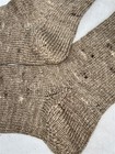 Antique Long Stockings Wool Hand Knit Beige Feet 11 In Long 20 In Long Original 