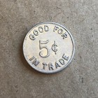 G i  Club 5 Cent Trade Token 1619 S 1st Street Silver Tone Metal Vintage 7 8 