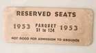 1953 Indy 500 37th International Speedway Ticket Stub Parquet Reserved Seats