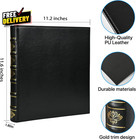 Vintage Hardback 3 Ring Binder 1 Inch Leather D Ring Fits 8 5x11 Black Office   