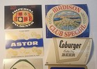 Vintage Lot 8 Paper Beer Bottle Labels Used And Unused