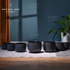 Cvnc 432hz 6-12  7 Pcs Black Crystal Singing Bowls Set Chakra  Sound Heal Reiki