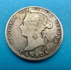 1872-h Canada 25 Cents Victoria 92 5  Silver Quarter Heaton Mint Circulated Coin