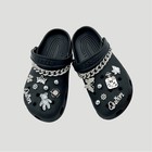 17 Pieces For Crocs Shoe Accessories Silver Bling Crystal Bear Shoe Charms Chain