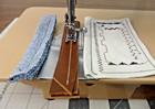 Serviced -  Singer 401a Gear Drive Multi-stitch Sewing Machine - Denim Leather