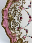 Antique Noritake Nippon Rc Hand Painted Encrusted Gold Pink Rose 10  Cake Plate