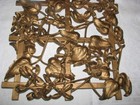 Four Vtg Mid Century Syroco Wood Syracuse Ornamental Co  Square Floral Wall Plaq