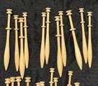 Bobbin Lace Spool Lot Turned Wood Used 22