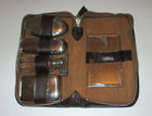 Vintage Men s Travel Vanity Set Grooming Zippered Case Bottle Soap Dish Brushes