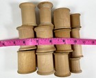 13 Vintage Empty Wooden Thread Spools  Most Are Chunky In Size For Crafts   Lot