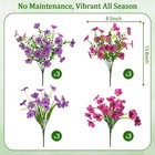 12 Bundles Artificial Flowers For Outdoors Uv Resistant Garden Fuchsia rose Red