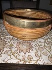 Two Vintage Mid Century Gabriella Crespi Style Pencil Reed Bamboo Rattan Baskets