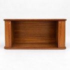 Vintage Eppco Teak Wood Tambour Door Storage Cabinet Wall Mount Organizer Mcm
