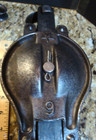 Vintage Antique Old Large Cast Iron - Forged Double Pulley With Hook - Stars-  9