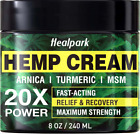 Natural Hemp Cream Relief Hip Joint Back Knee Neck Soreness Muscle Arthritis 8oz