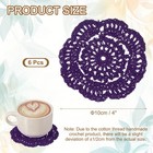 6pcs Crochet Handmade Doilies 4  Placemats Lace Coasters Dark Purple
