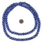 Blue   White Venetian-style Skunk Beads 12mm  36 Inch Strand Round Glass