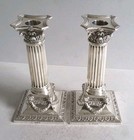 Good Pr  Victorian Antique Solid Silver Candlesticks     Ht  17cms   Sheff  1897