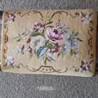 Vintage Victorian Floral Foot Stool Ottoman Tapestry Needlepoint Upholsteredi