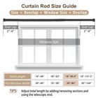 Set Of 2 Black Curtain Rod 16-94 4 Inch Adjustable Metal Window Treatment Rods B