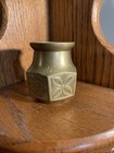 Vintage Solid Brass Mini Vase Etched Floral India Boho Mcm Decor Small