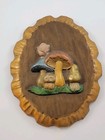 Set Of 2 Mcm Painted Mushroom Plaster Wall Plaques Decorations